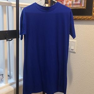 Forever 21 Blue Ribbed T-shirt Dress